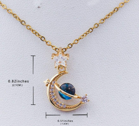 Collar Saturno con Estrellas